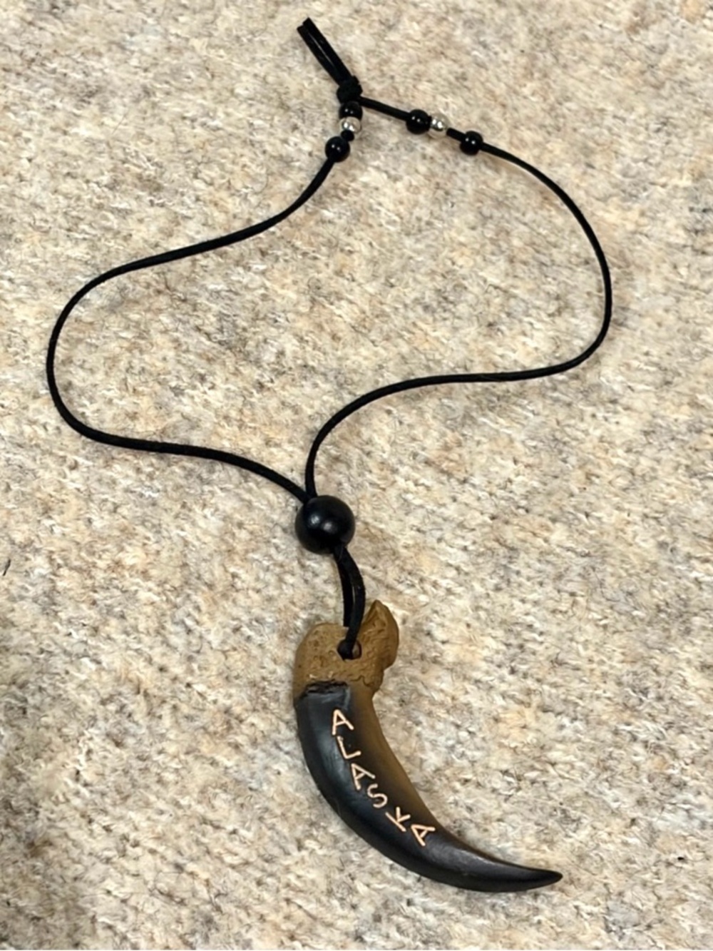 Alaska Faux Bear Claw Pendant Adjustable Necklace